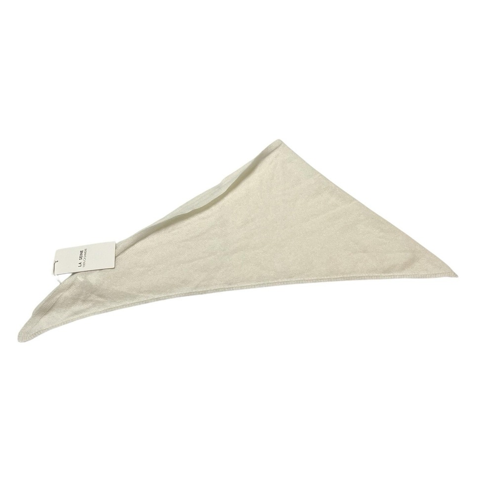 La Seine Cashmere Scarf White Ivory Triangle Kerchief Lightweight Quiet Luxury